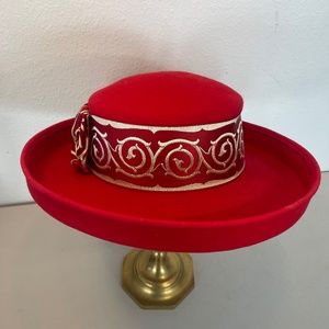 Vintage Michael Howard Georgi Red Wool Hat